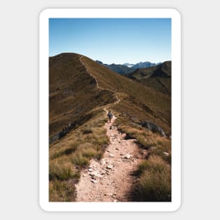 Hiking Mountain Ridge in New Zealand Sticker